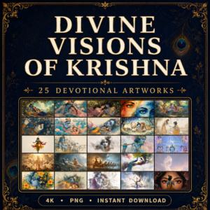 Preview of 25-piece Krishna digital art bundle