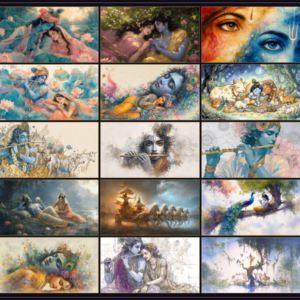 Divine Visions of Krishna – 25-Piece 4K Digital Art Bundle